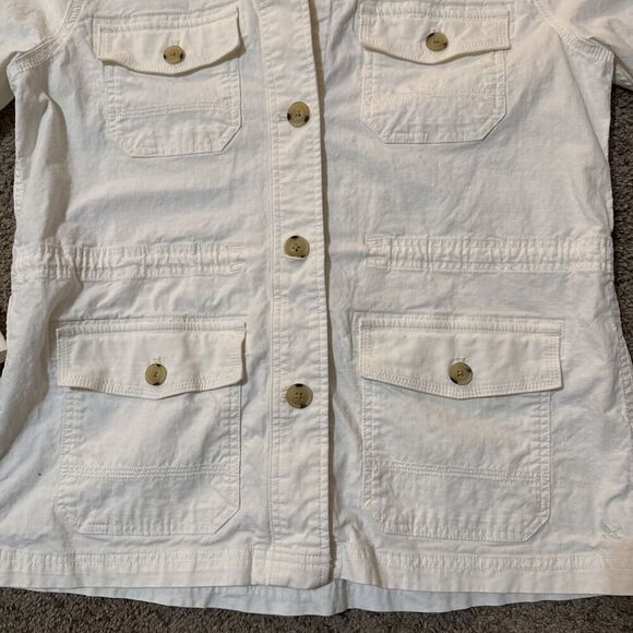 Eddie Bauer‎ Jacket Womans Ripstop Field Safari utility Cargo Canvas L Military - Picture 2 of 12